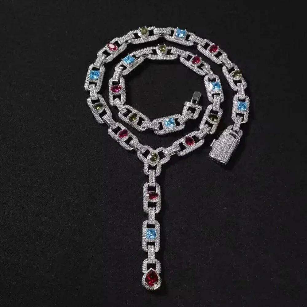 Cluster Mariner Chain Necklace Iced out 19inch